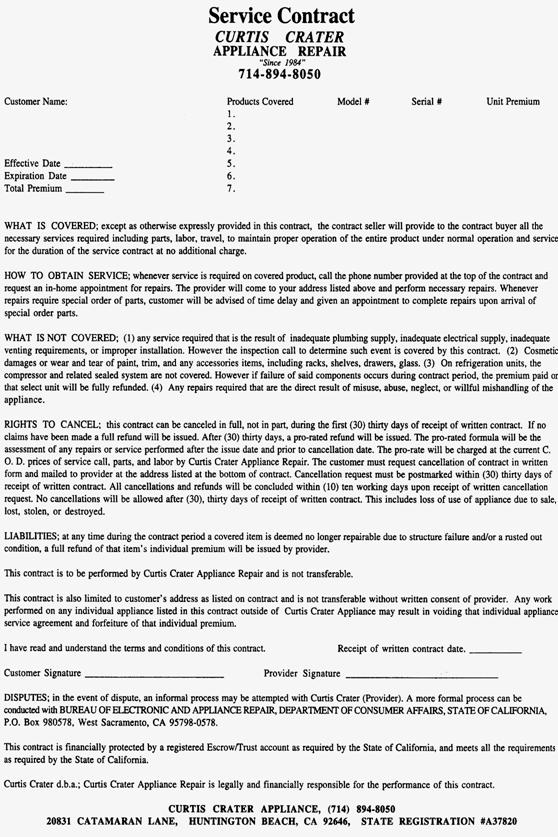 Service Contract